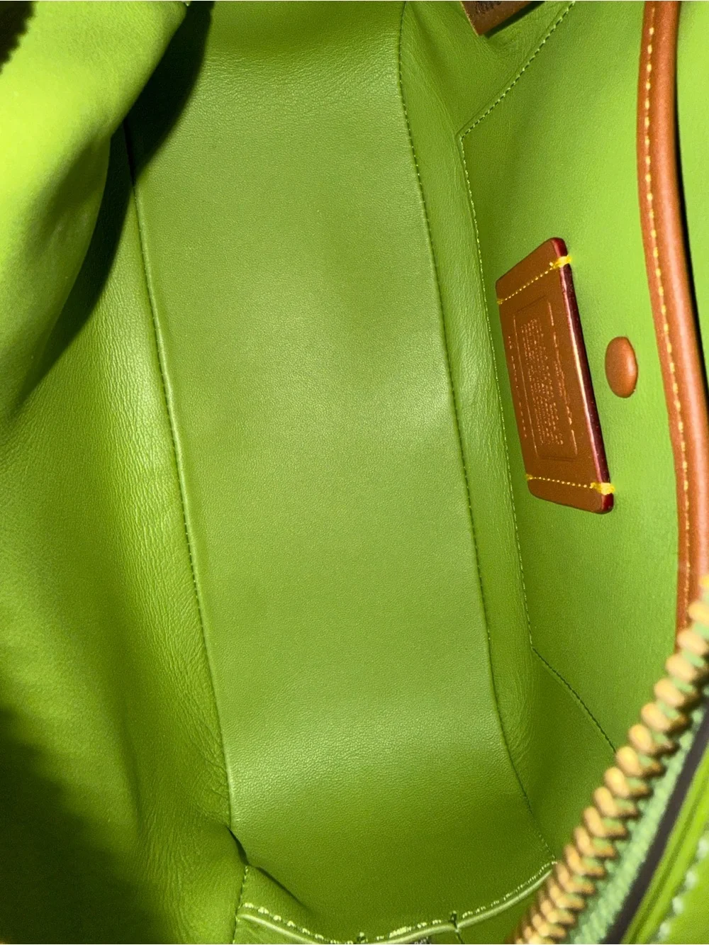 Coach Borough Bowling Bag in Dark Lime - Picture 7 of 9